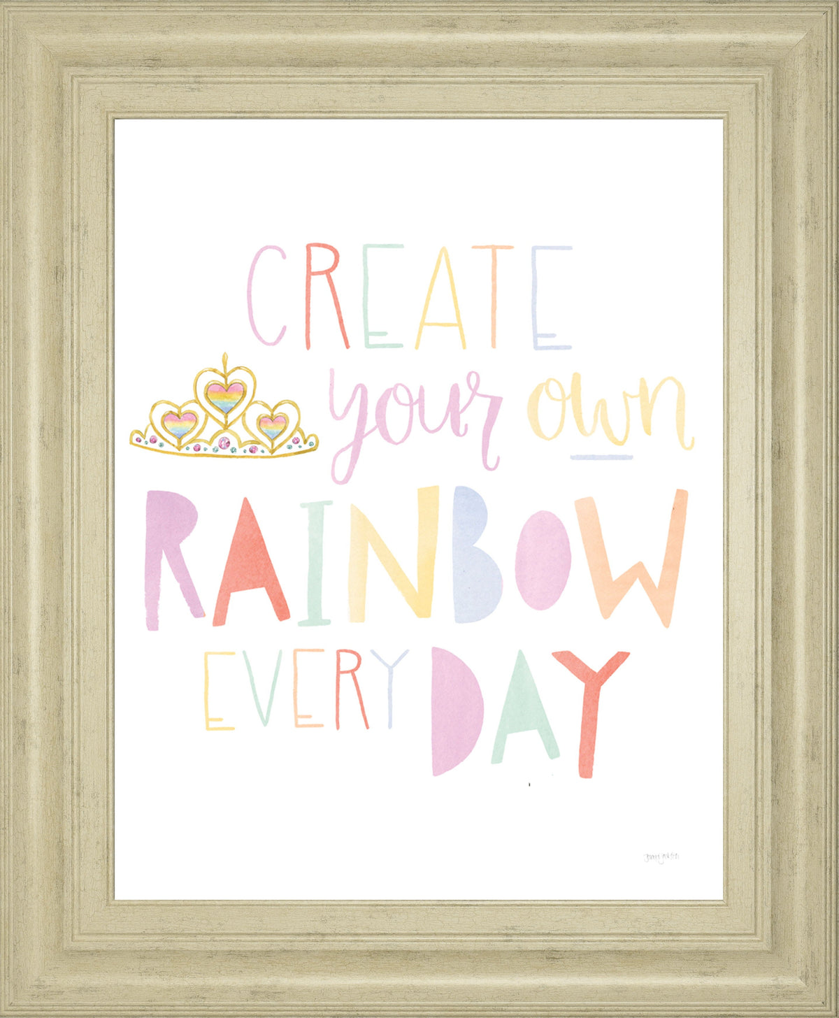 Lets Chase Rainbows III By Jenaya Jackson - Framed Print Wall Art - White - Premium Framed Prints from Classy Art - Just $62.38! Shop now at brett interiors