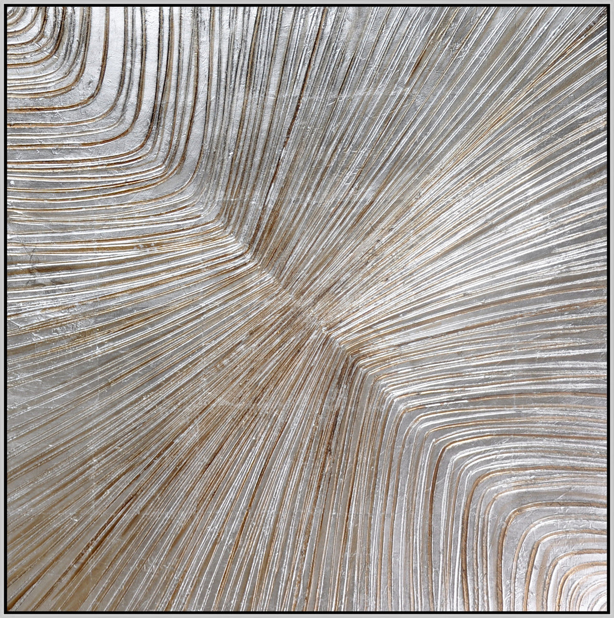 Hand Painted Textured Canvas With Foil In Frame Lines - Gray - Premium Canvas Art from Classy Art - Just $199.88! Shop now at brett interiors