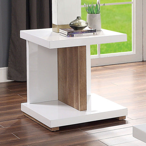 Moa - End Table - White / Natural Tone - Premium End Tables from Furniture of America - Just $312.50! Shop now at brett interiors