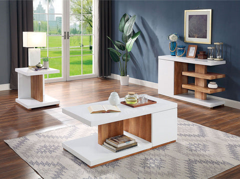 Moa - End Table - White / Natural Tone - Premium End Tables from Furniture of America - Just $312.50! Shop now at brett interiors
